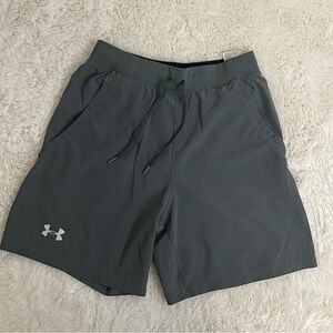Under Armour Grey Running Athletic Shorts With Pockets Mens Size S
